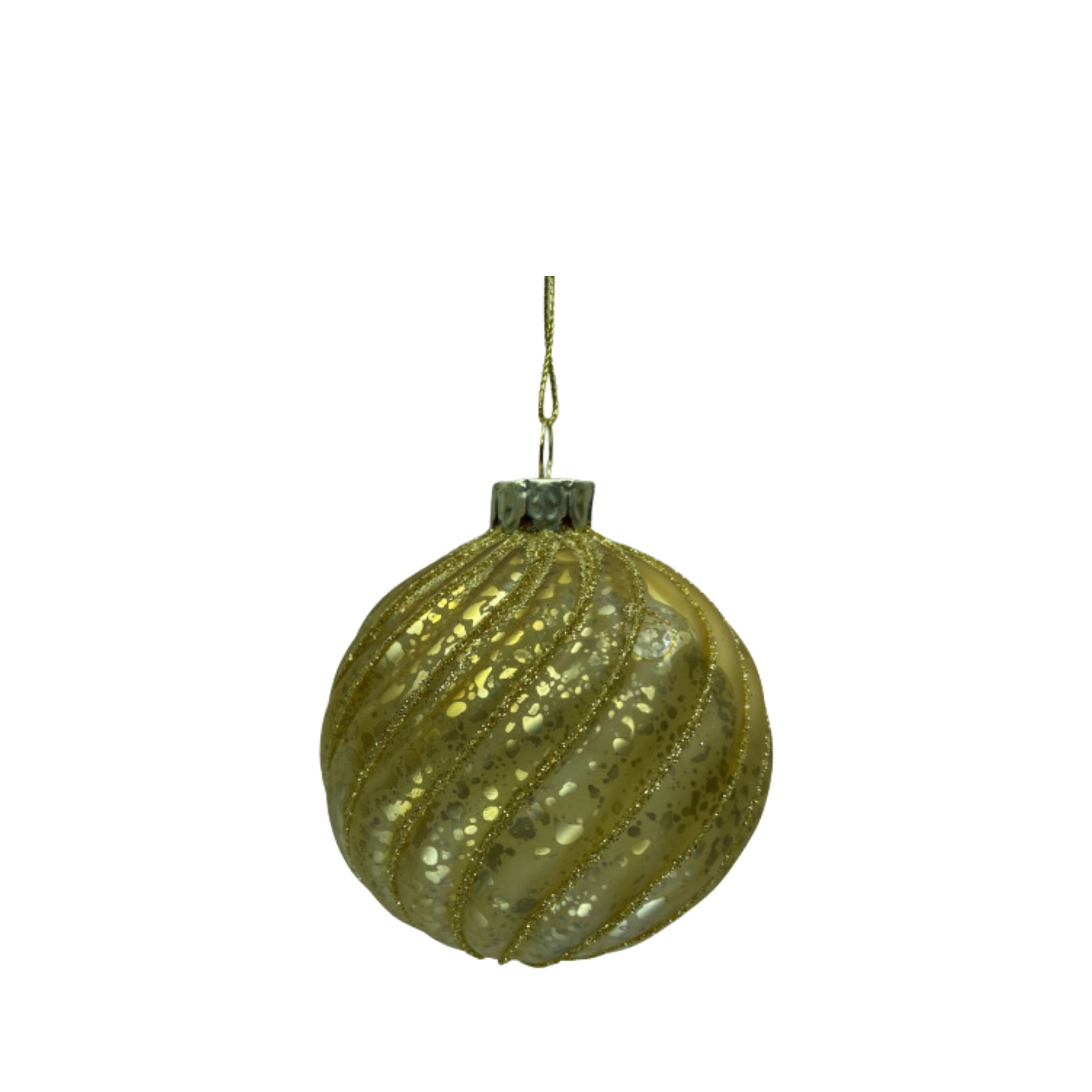 4 Stk. Christbaumkugeln mit Swirls